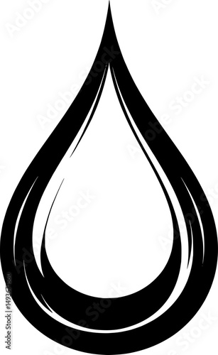 water drop line art silhouette vector illustration
