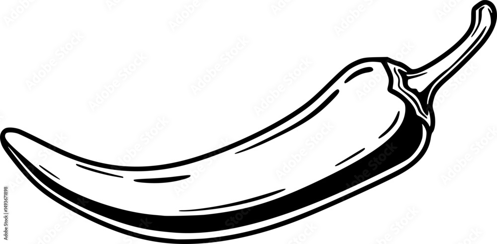 chili pepper line art silhouette vector illustration
chili pepper line art silhouette vector illustration
