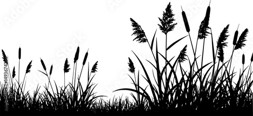 Wallpaper Mural grass line art silhouette vector illustration
 Torontodigital.ca