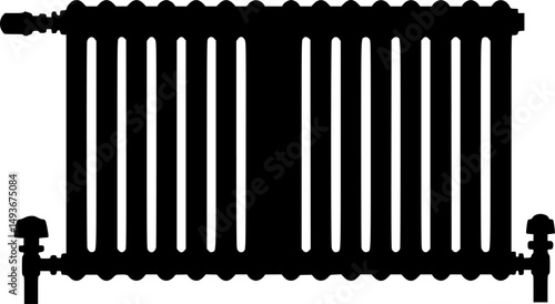 radiator line art silhouette vector illustration
