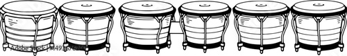 bongo drums line art silhouette vector illustration
