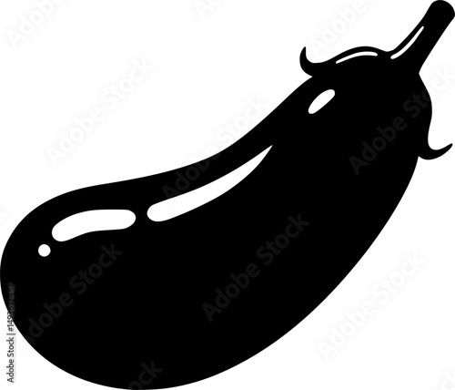 eggplant line art silhouette vector illustration

