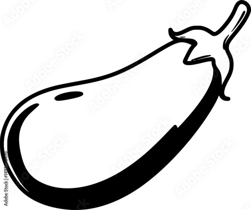 eggplant line art silhouette vector illustration
