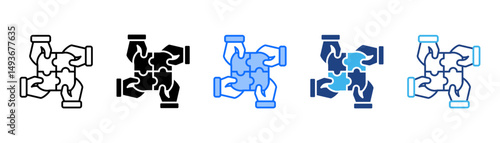 Integration Icon Set With Multiple Style Collection 