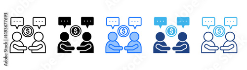 Negotiation Icon Set With Multiple Style Collection 