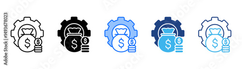 Money Management Icon Set With Multiple Style Collection 