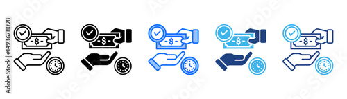 Borrowing Icon Set With Multiple Style Collection 