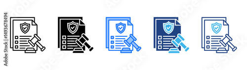 Legal Icon Set With Multiple Style Collection 
