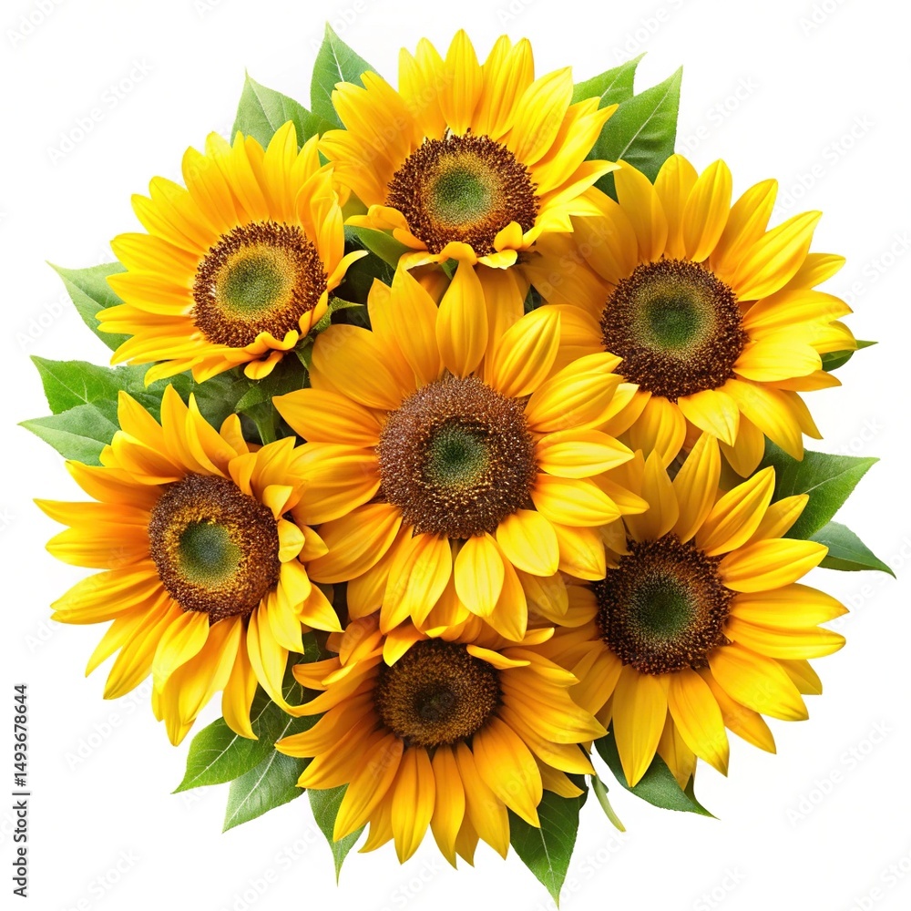 Fototapeta premium Radiant bouquet of sunflowers, capturing the essence of summer's golden glow and beauty