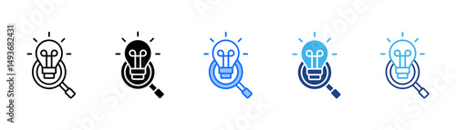 Research Icon Set With Multiple Style Collection 