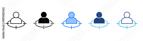 Position Icon Set With Multiple Style Collection 