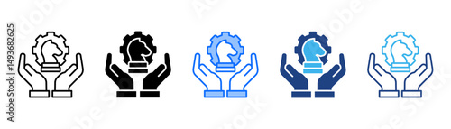 Strategy Icon Set With Multiple Style Collection 