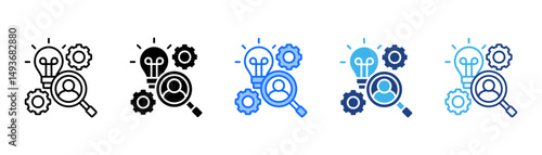 Research Icon Set With Multiple Style Collection 