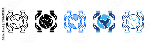 Surrounding Icon Set With Multiple Style Collection 