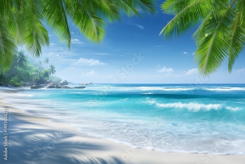 Sunlight hits swaying palm ...