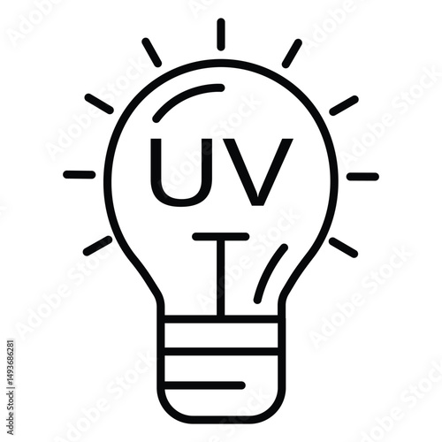 UV Light Vector Icon For Health Safety