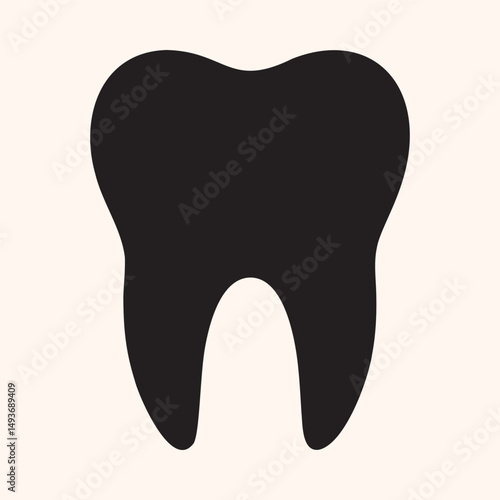 Teeth Silhouette Isolated Vector Icon On White Background. 