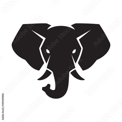 Front View Elephant Head Silhouette