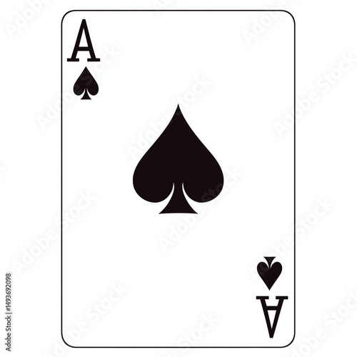 Ace of spades playing card design. PNG image, transparent background