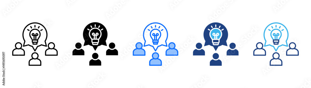 Collaboration Icon Set With Multiple Style Collection Collaboration Icon Set With Multiple Style Collection