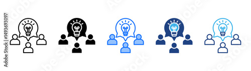 Collaboration Icon Set With Multiple Style Collection 