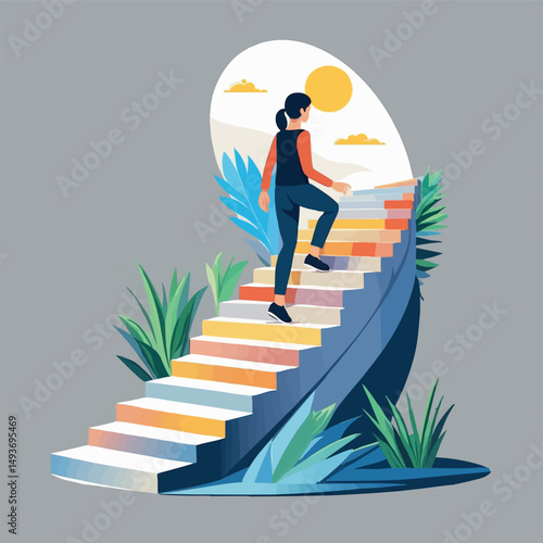 Procrastination vector. Endless effort without result.