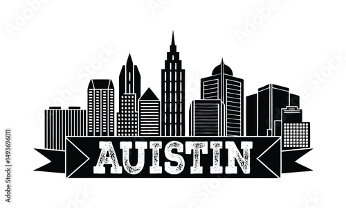 New York City vector skyline illustration featuring urban buildings and towering skyscrapers