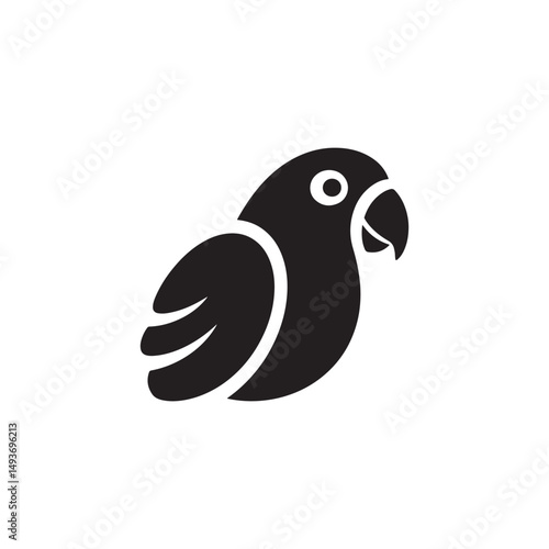 Simple Parrot Silhouette Icon