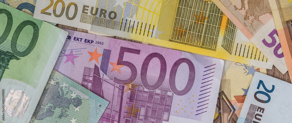 close up of pile of paper euro banknote, finance background close up of pile of paper euro banknote, finance background