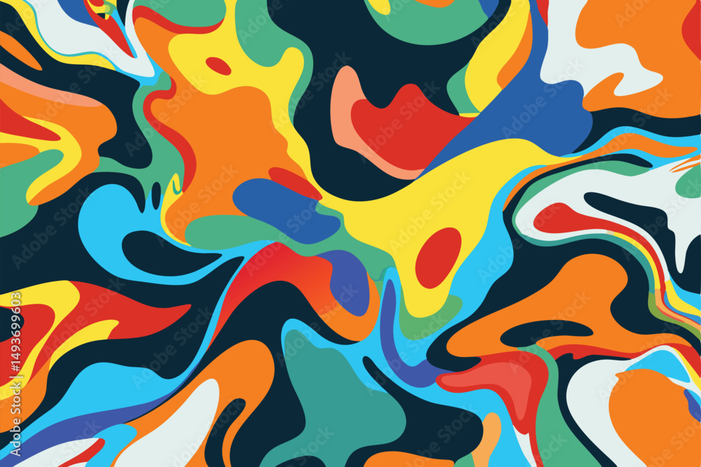 Vibrant colorful abstract design with swirling fluid shapes and modern aesthetic Vibrant colorful abstract design with swirling fluid shapes and modern aesthetic