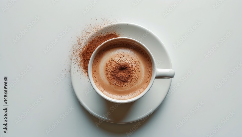 Fototapeta premium Cappuccino set against a background