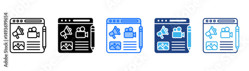 Content Icon Set With Multiple Style Collection 