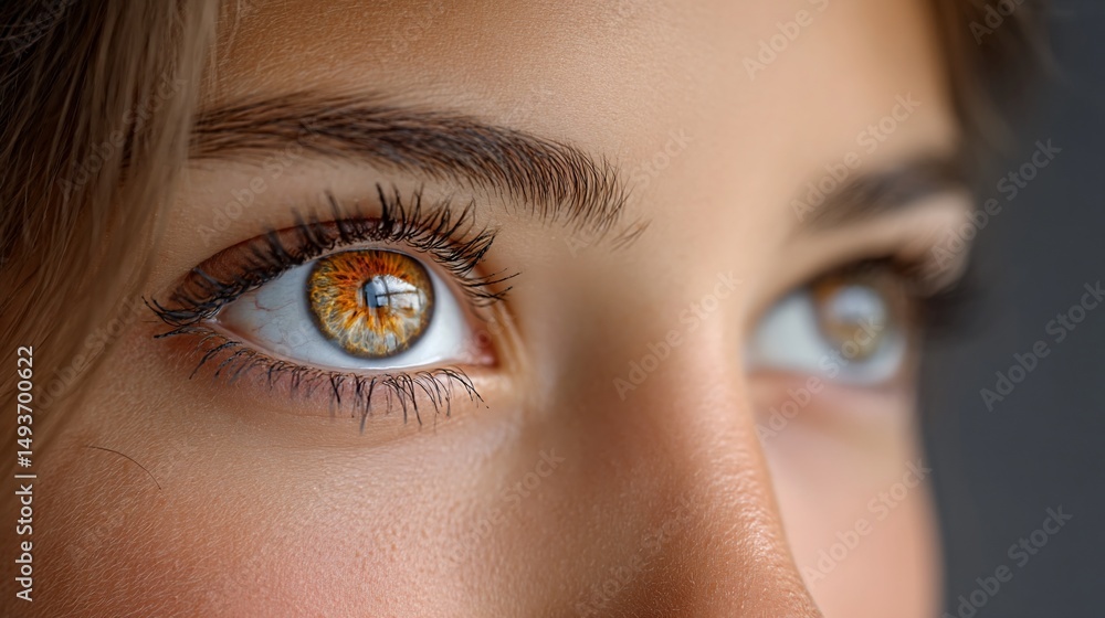 Obraz premium Amber Eyes Gaze into the Distance