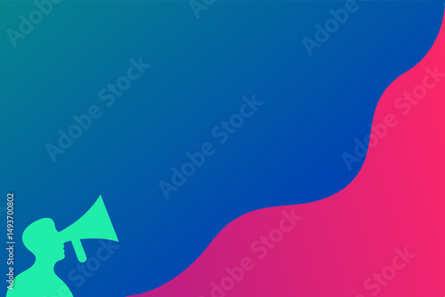 Announcer silhouette with gradient background and transparency