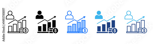 Sales Manager Icon Set With Multiple Style Collection 