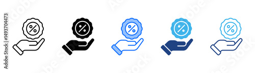 Discount Icon Set With Multiple Style Collection 