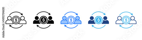 Transaction Icon Set With Multiple Style Collection 