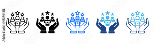 Customer Icon Set With Multiple Style Collection 