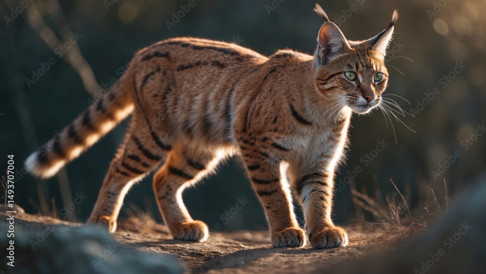 Obraz premium Native wildcat of Europe, Scotland, Turkey, and the Caucasus. An endangered species that is very rare.