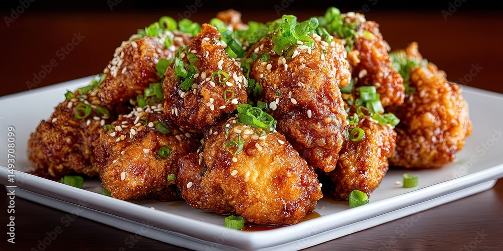 Fototapeta premium photo of delicious korean fried chicken 