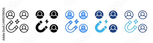 Inbound Marketing Icon Set With Multiple Style Collection 