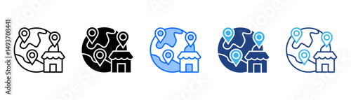 Market Positioning Icon Set With Multiple Style Collection 