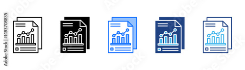 Report Icon Set With Multiple Style Collection 