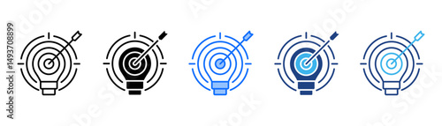 Marketing Strategy Icon Set With Multiple Style Collection 