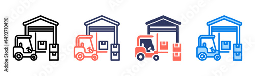 Warehousing icon sheet multiple style collection
