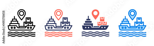 Shipping icon sheet multiple style collection
