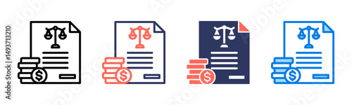 Taxation icon sheet multiple style collection