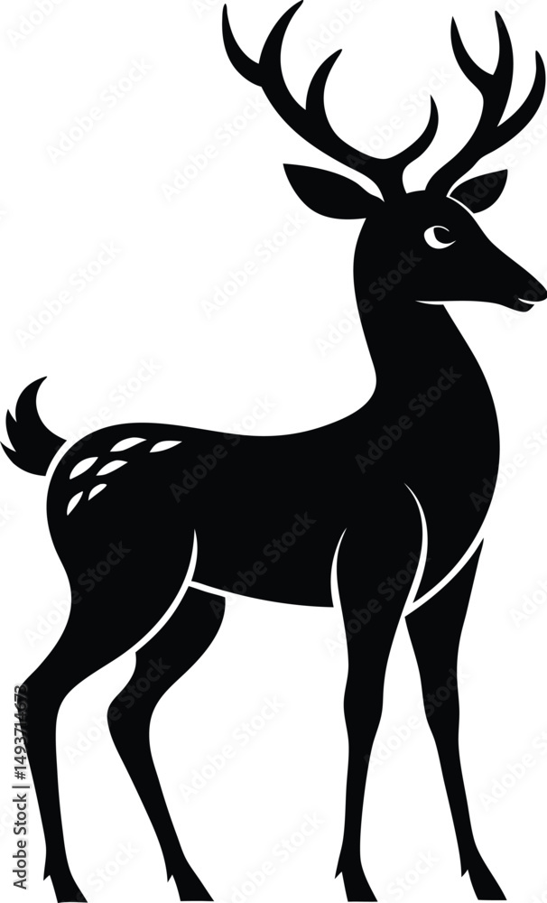 Obraz premium Deer silhouette, deer silhouette vector