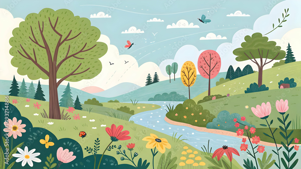 Landscape nature vector illustration Landscape nature vector illustration