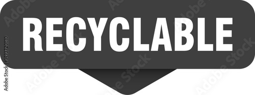 recyclable sticker. recyclable sign on transparent background